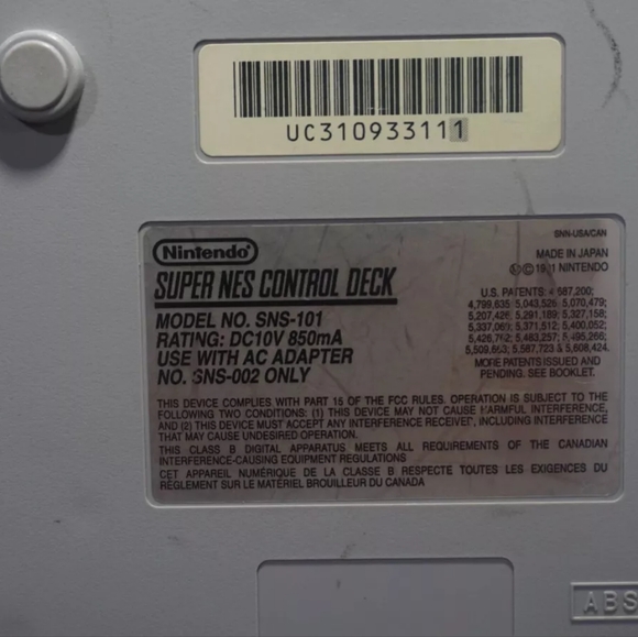 Authentic Super Nintendo SNES Game Console Jr. SNS-101 with 2 Controllers - Picture 8 of 11